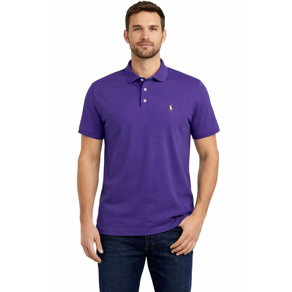 Polo Ralph Lauren Classic Fit Purple Short Sleeve Polo Multicolor Pony Men's L